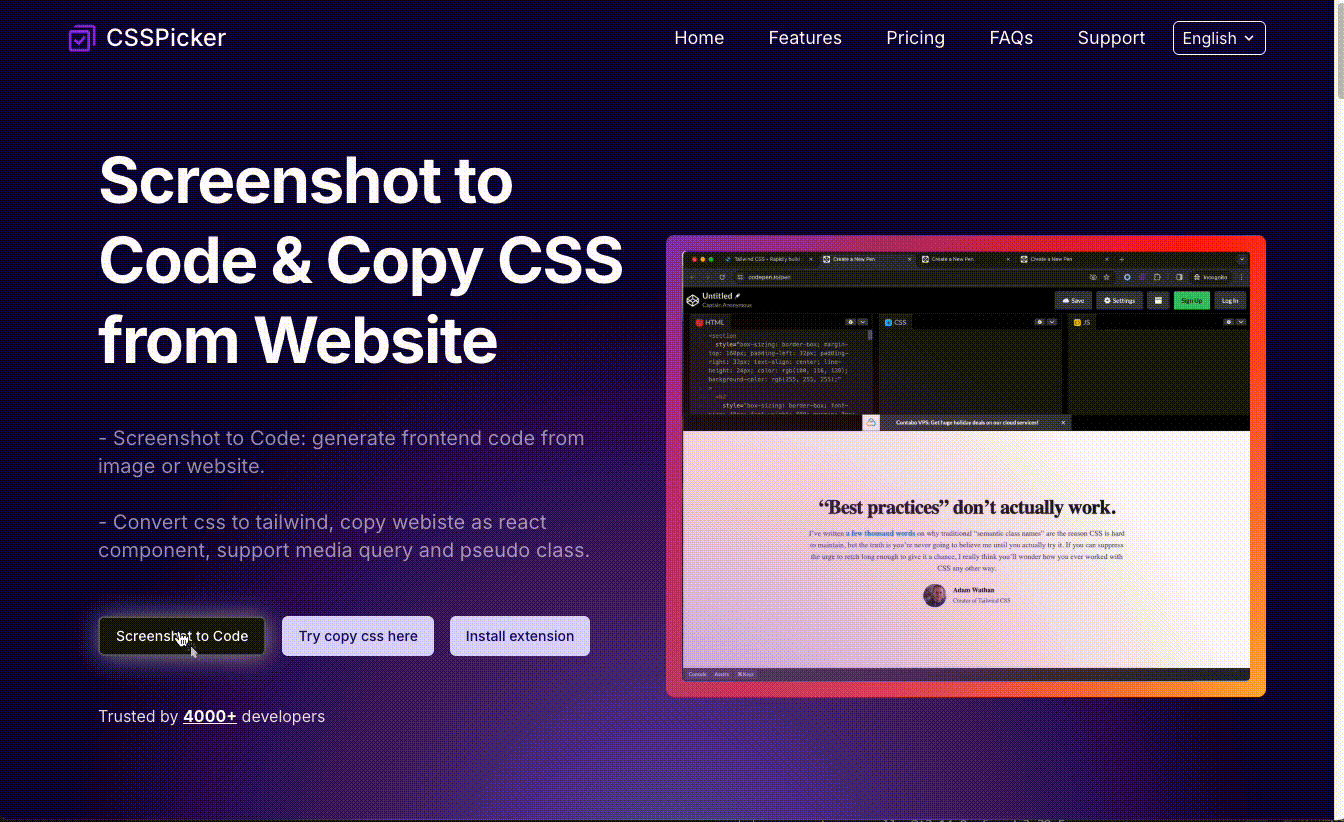 screenshot to code